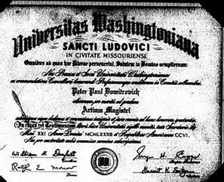 Washington University MA diploma